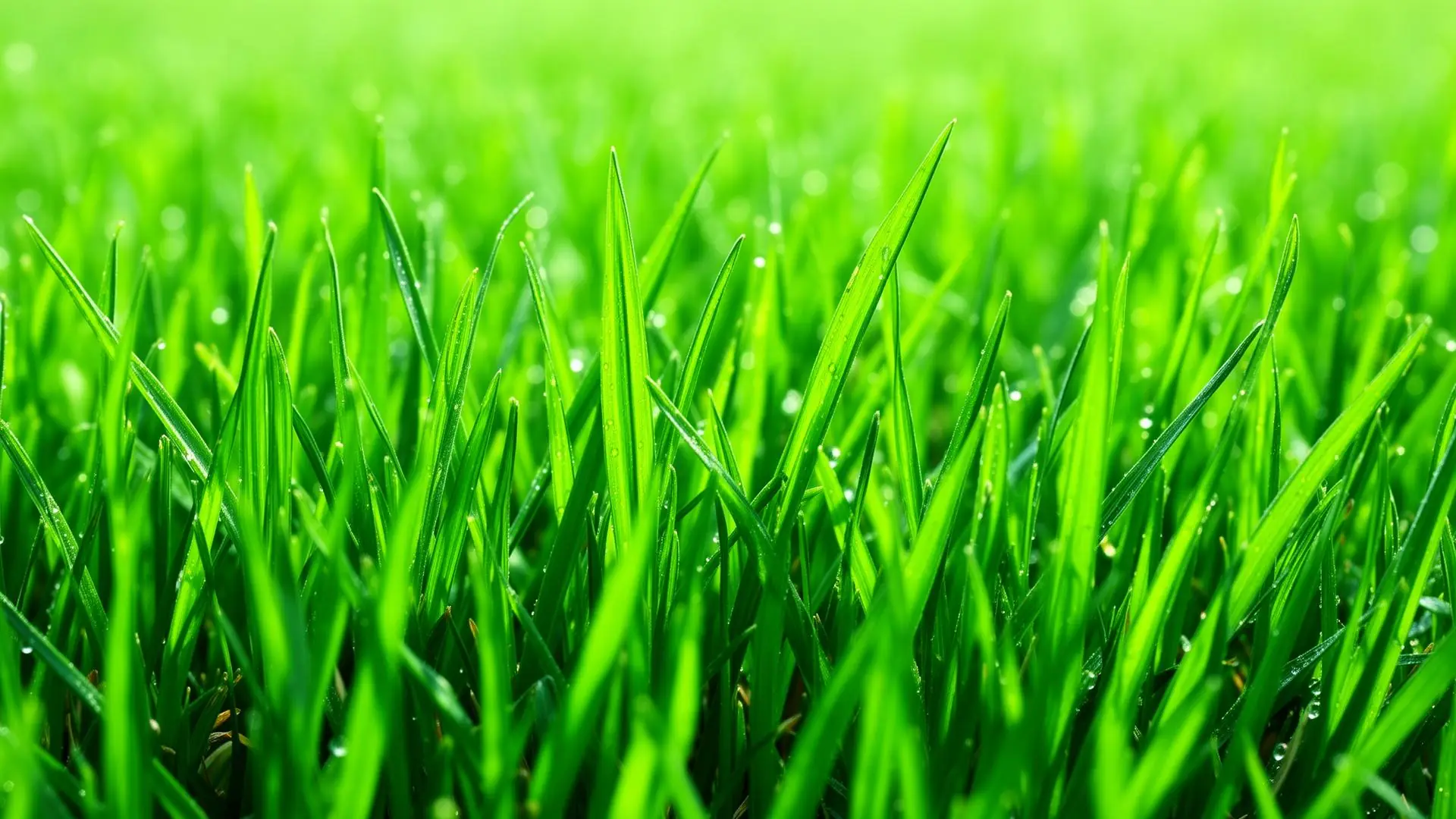 Close-up of pristine green lawn grass
